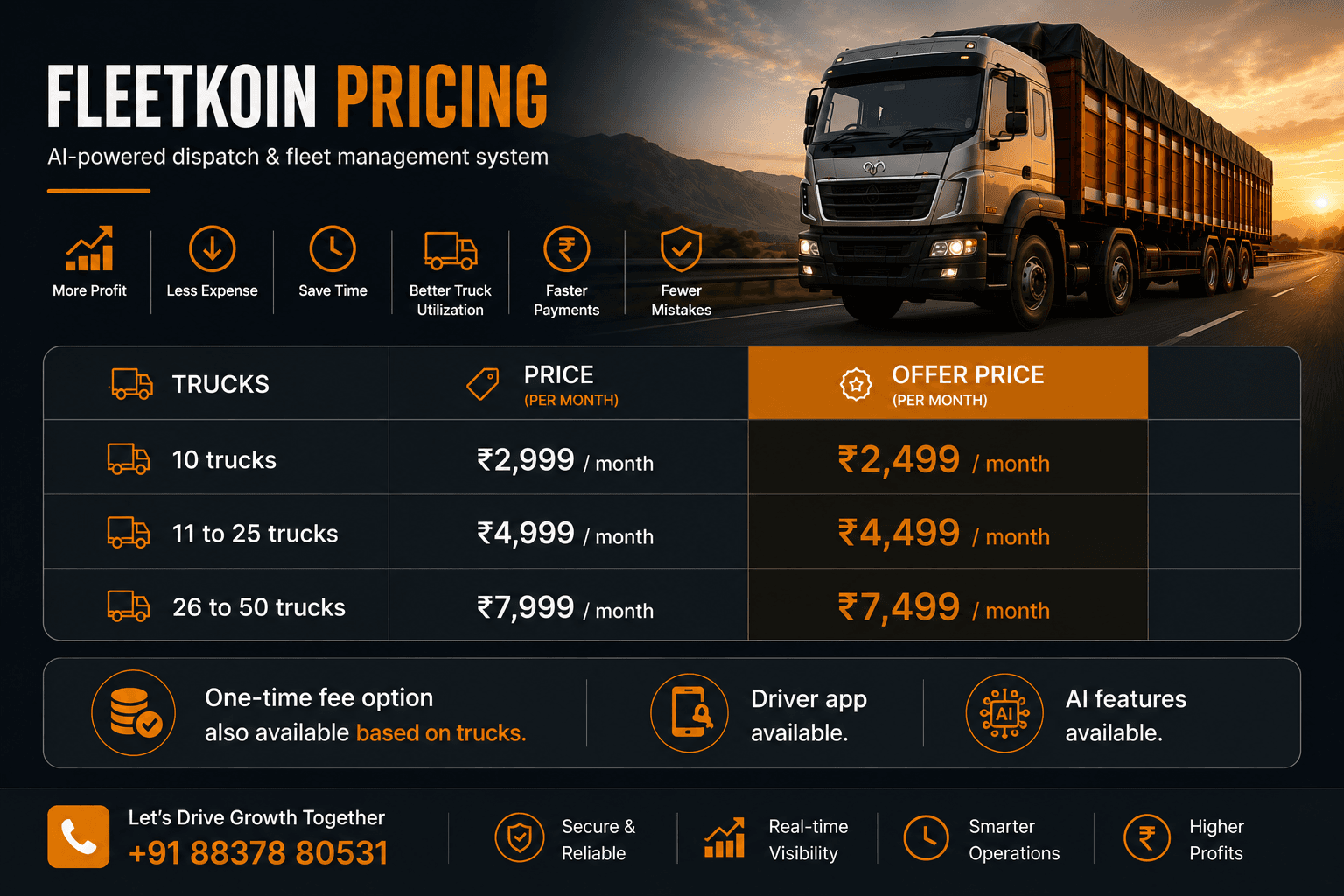 FleetKoin pricing plans